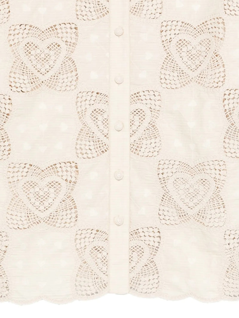 Wanderlust crochet shirt, ivory