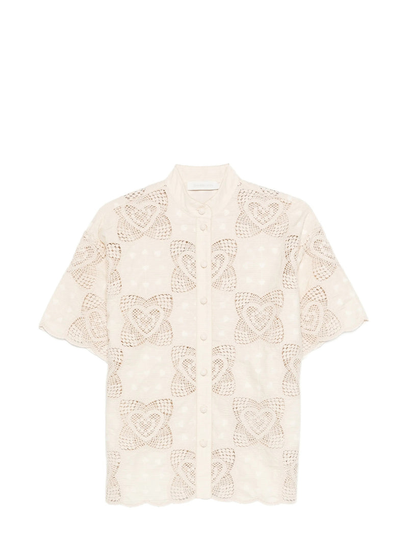 Wanderlust crochet shirt, ivory