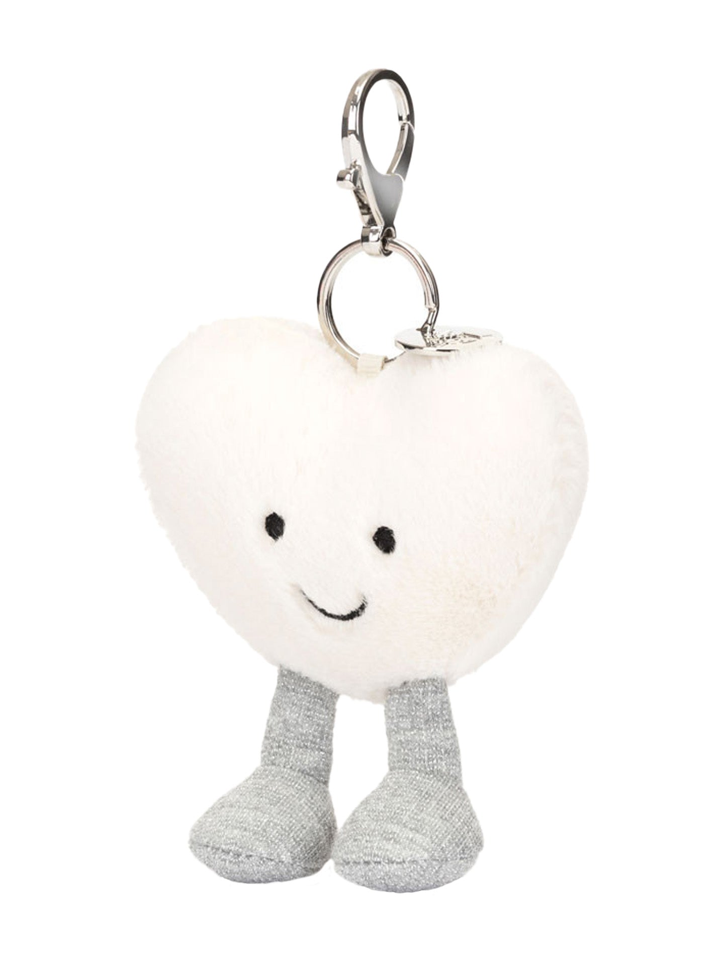 Amuseable heart bag charm, cream