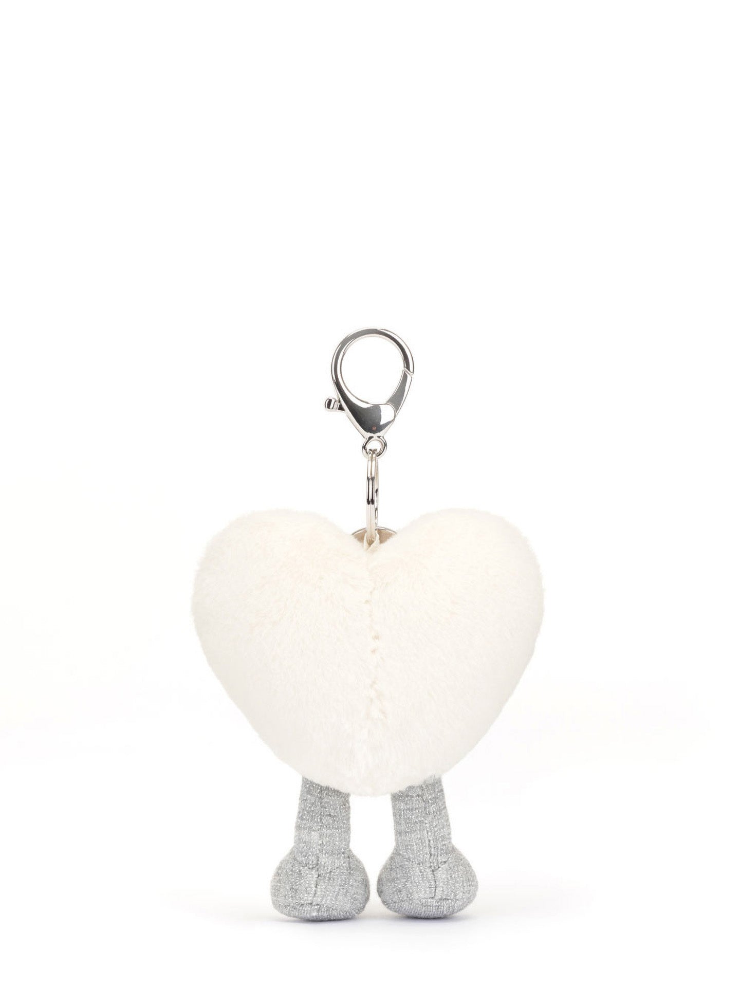 Amuseable heart bag charm, cream