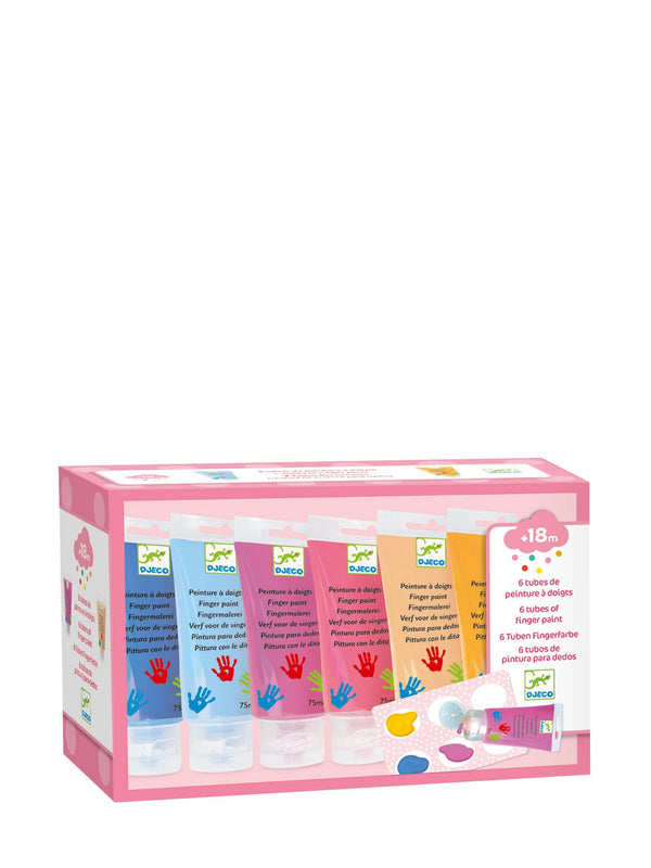 Finger paint in sweet colours, 6 pieces
