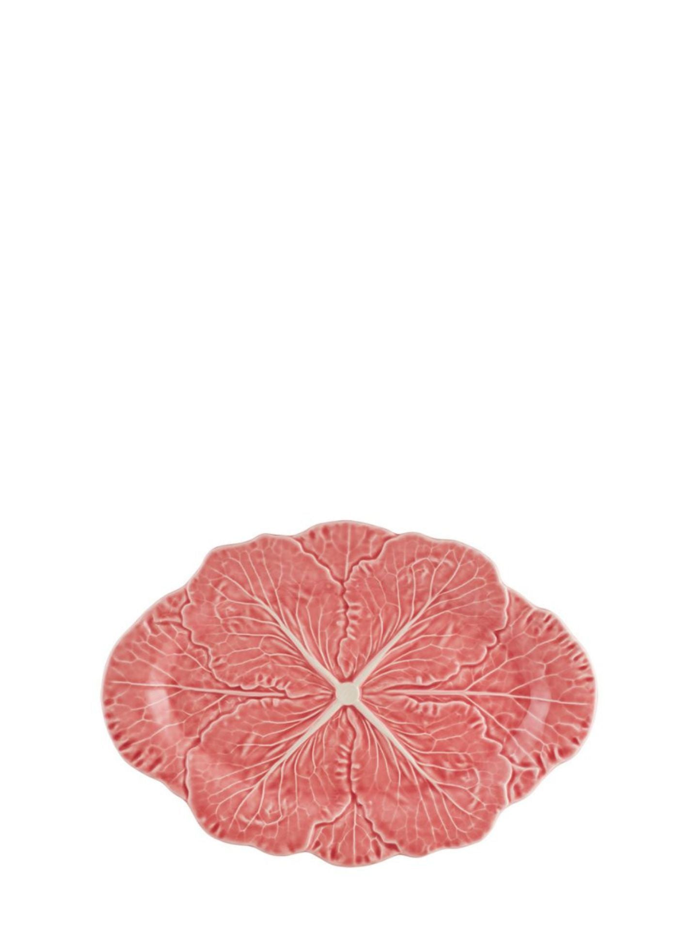 Cabbage small oval platter, pink