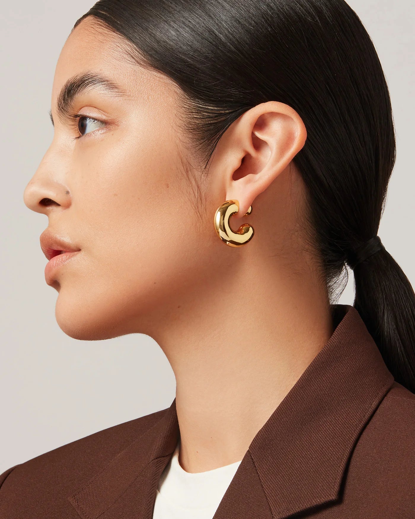 Tome large hoop earrings, gold