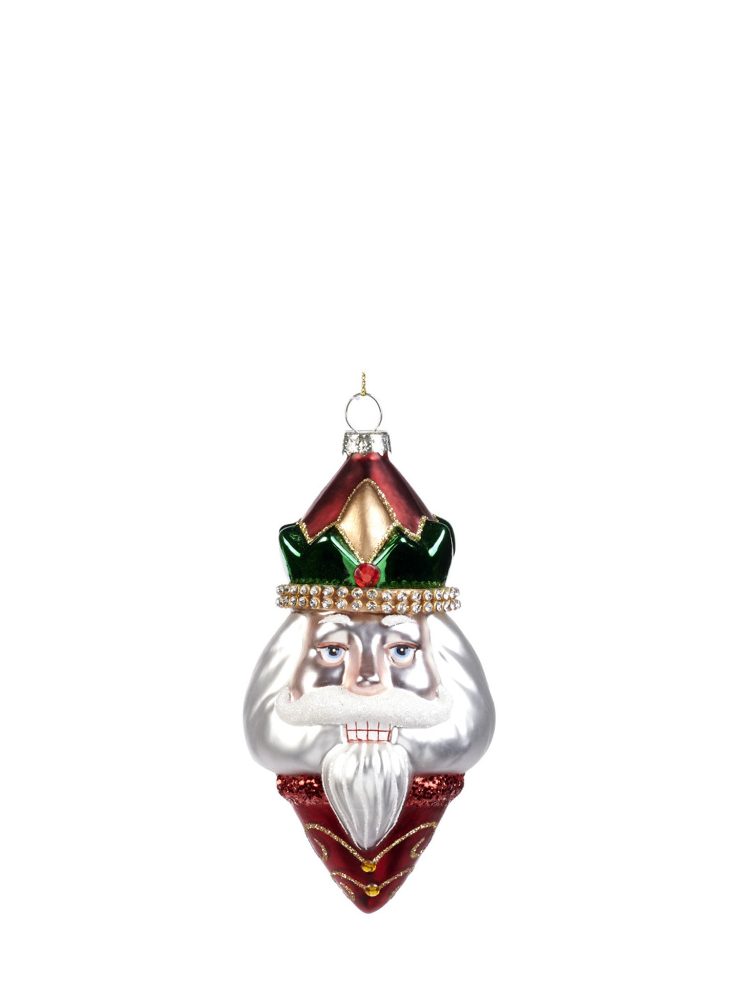 Jewel nutcracker glass ornament