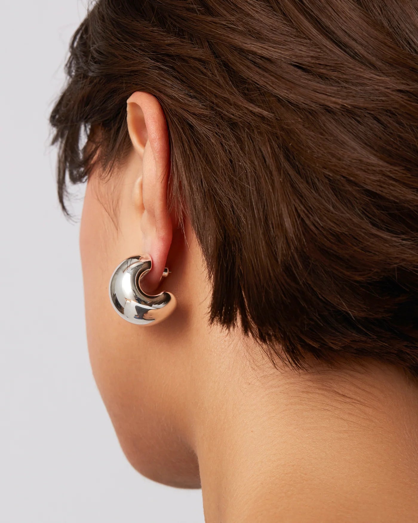 Gemma hoop earrings, silver