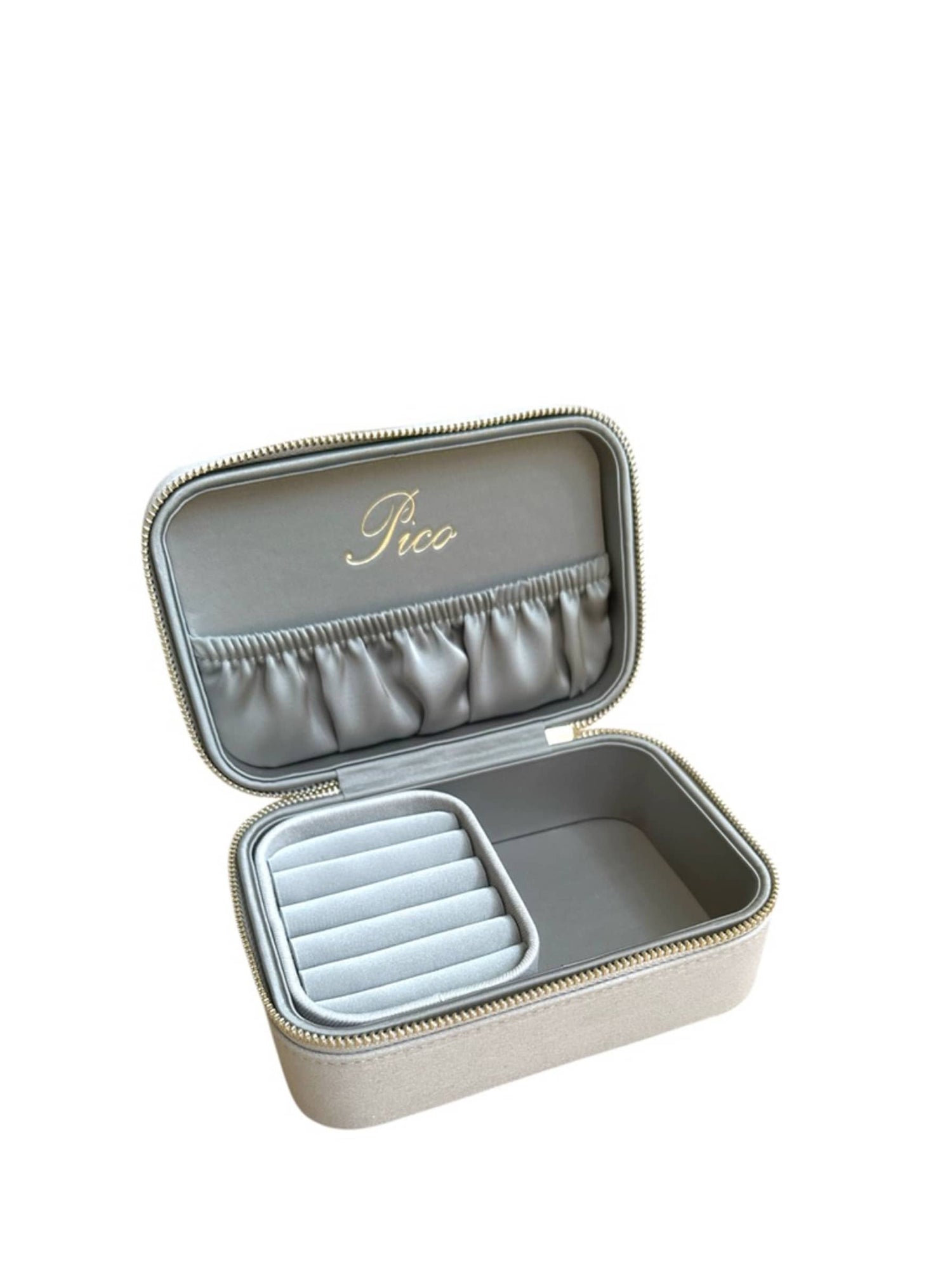 Jewelry case with 'Pico' branding on a white background