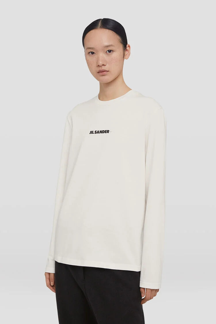 Crew-Neck long sleeve shirt, porcelain