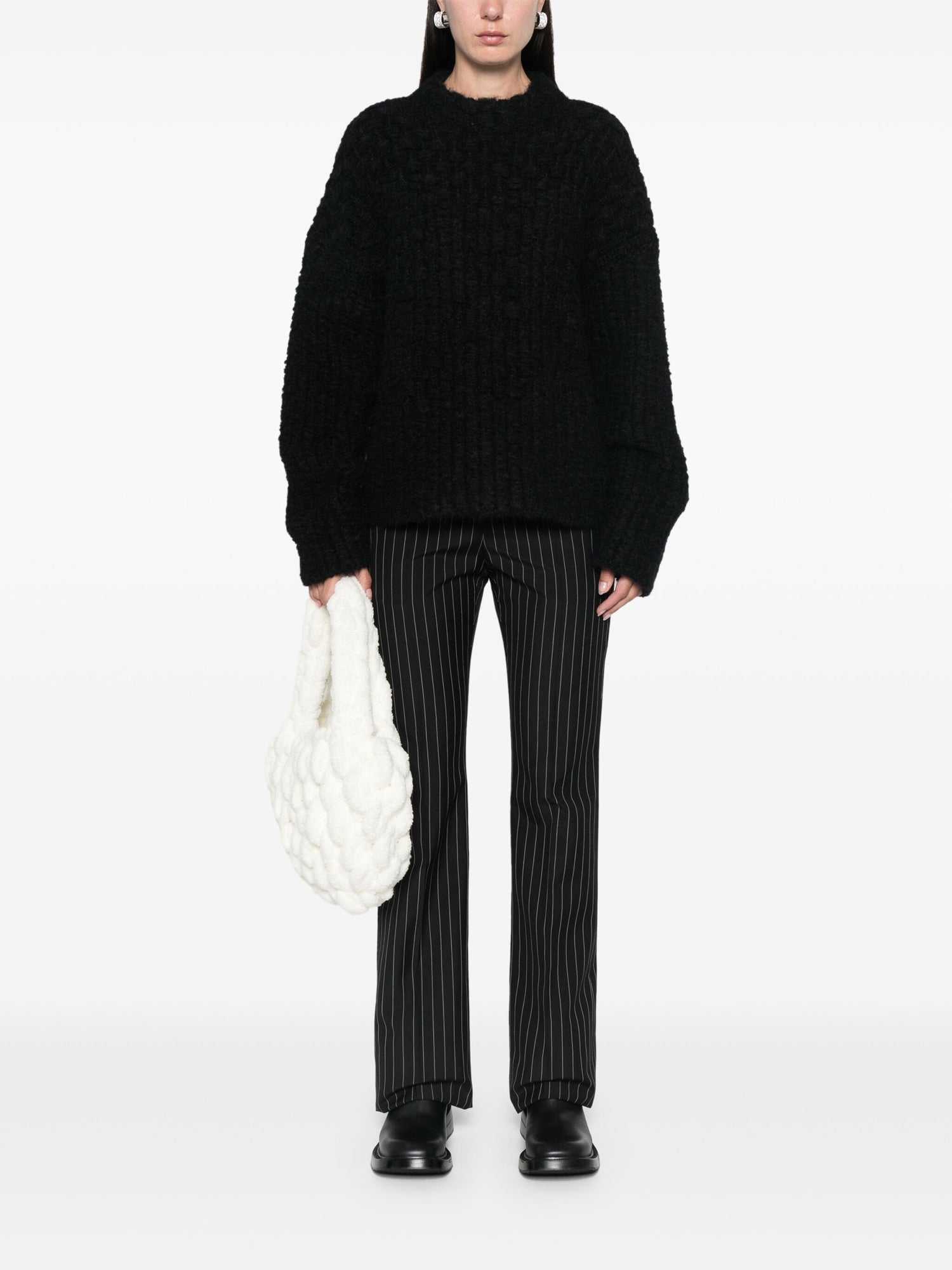 Mock-Neck Sweater, black