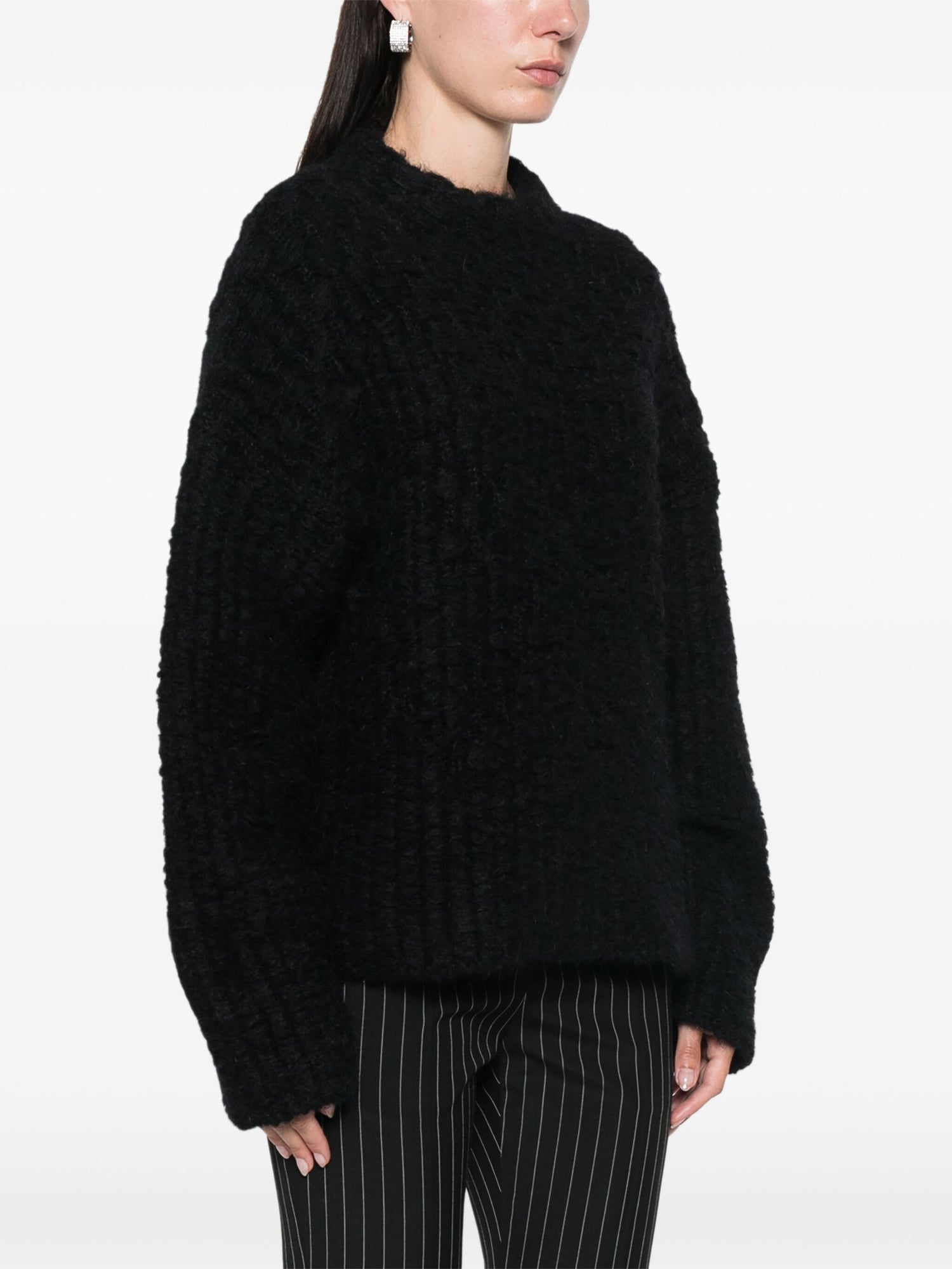 Mock-Neck Sweater, black