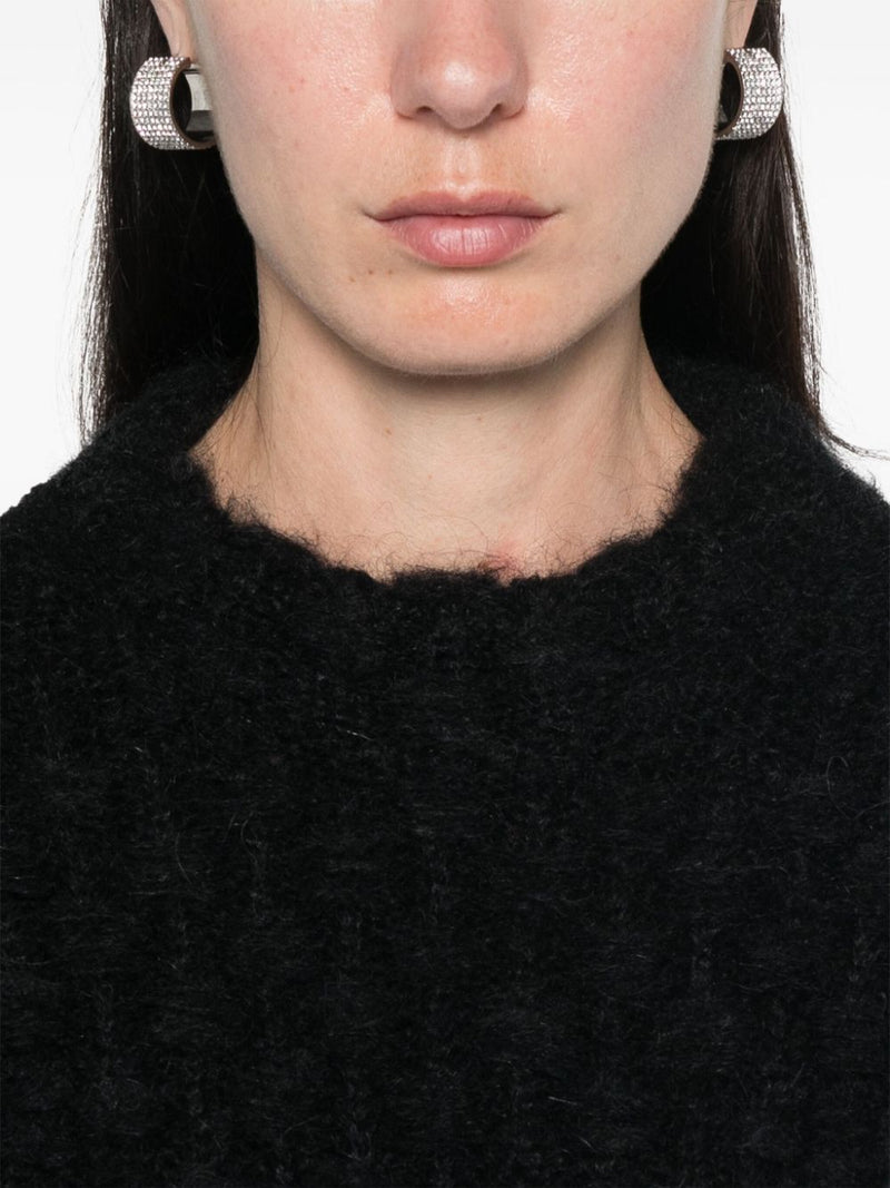 Mock-Neck knitted Sweater, black