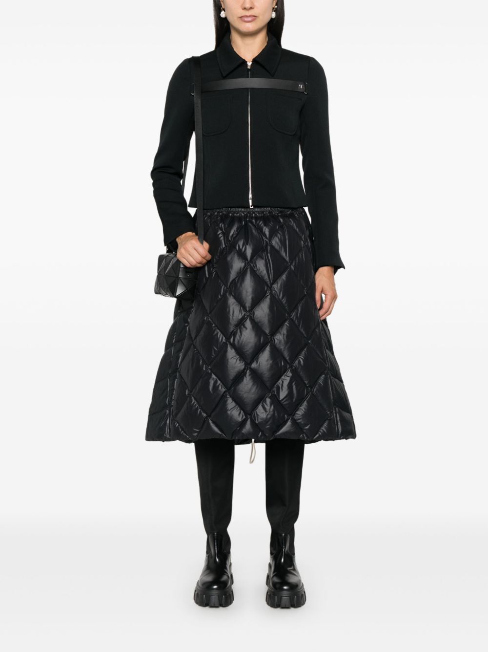 Quilted Down Skirt, black