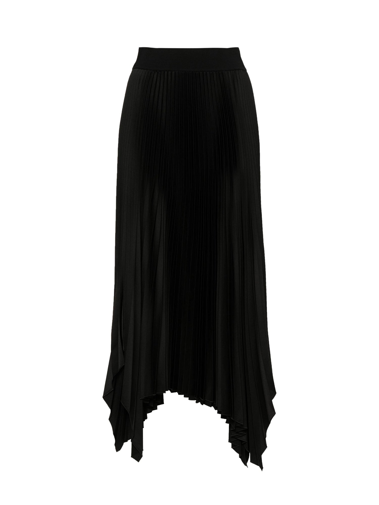 Ade Knit weave plisse skirt, black