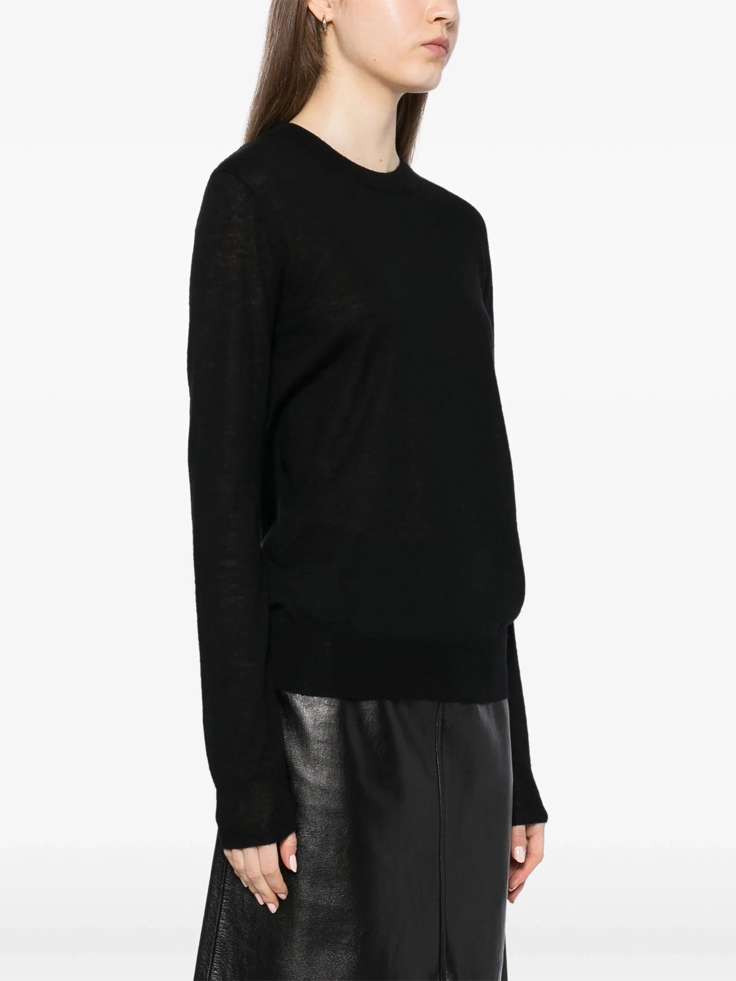 Cashair Round Neck Jumper, black