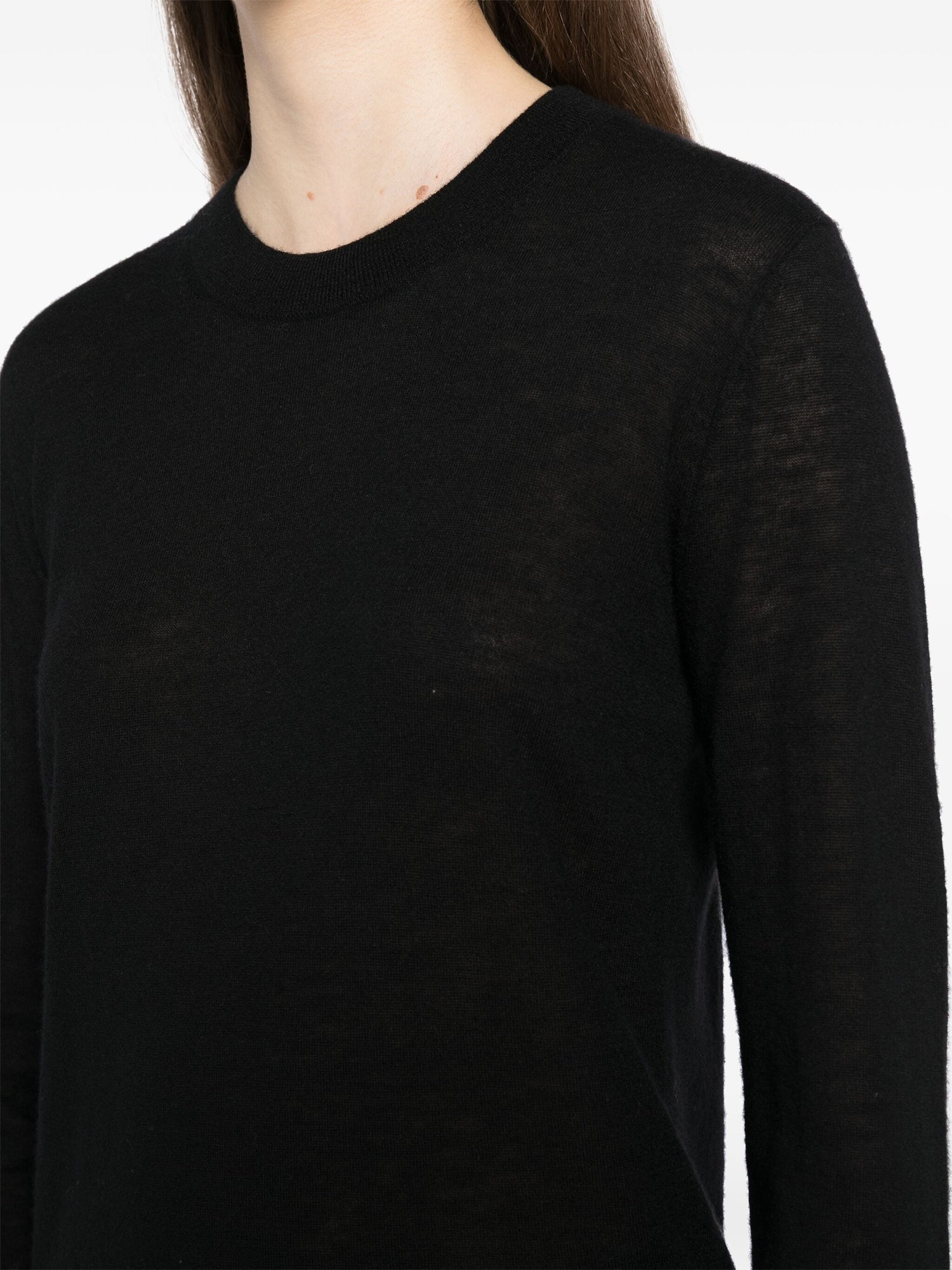 Cashair Round Neck Jumper, black