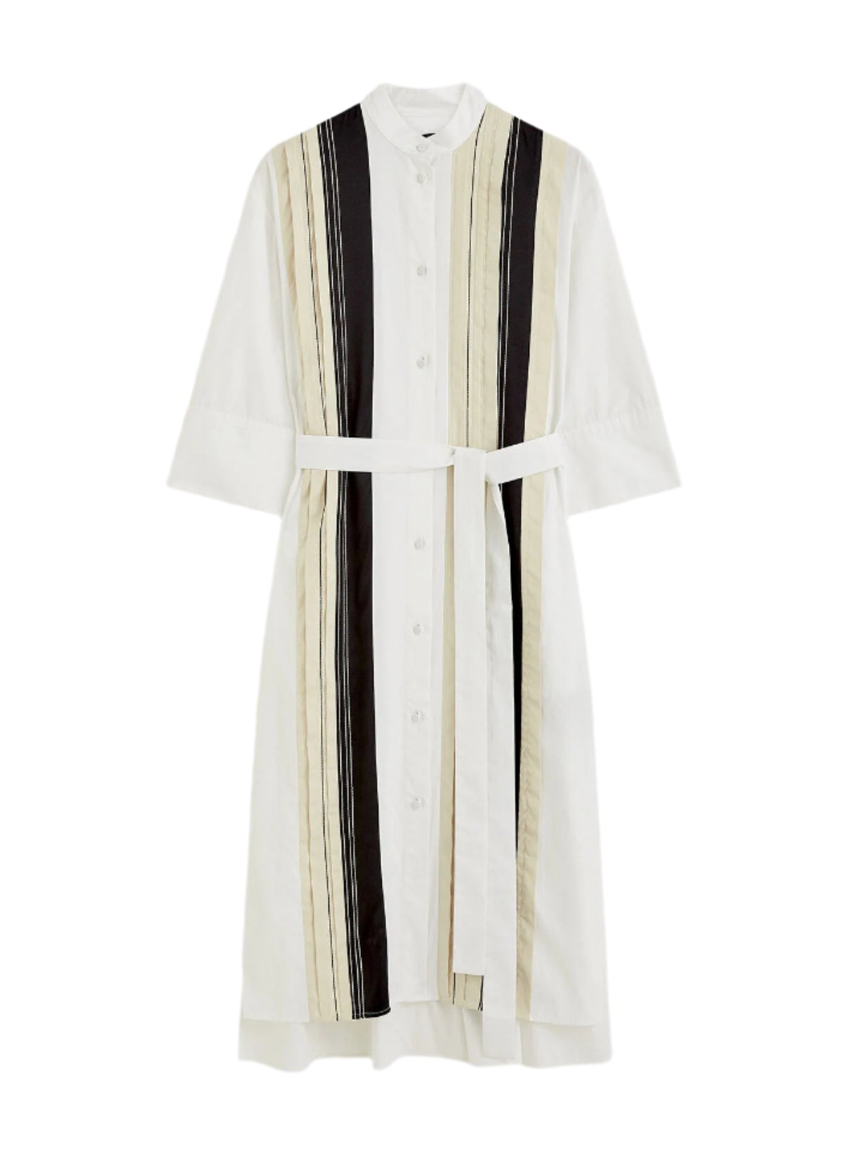 Mederic Poplin Colour Block Dress, b&w quail