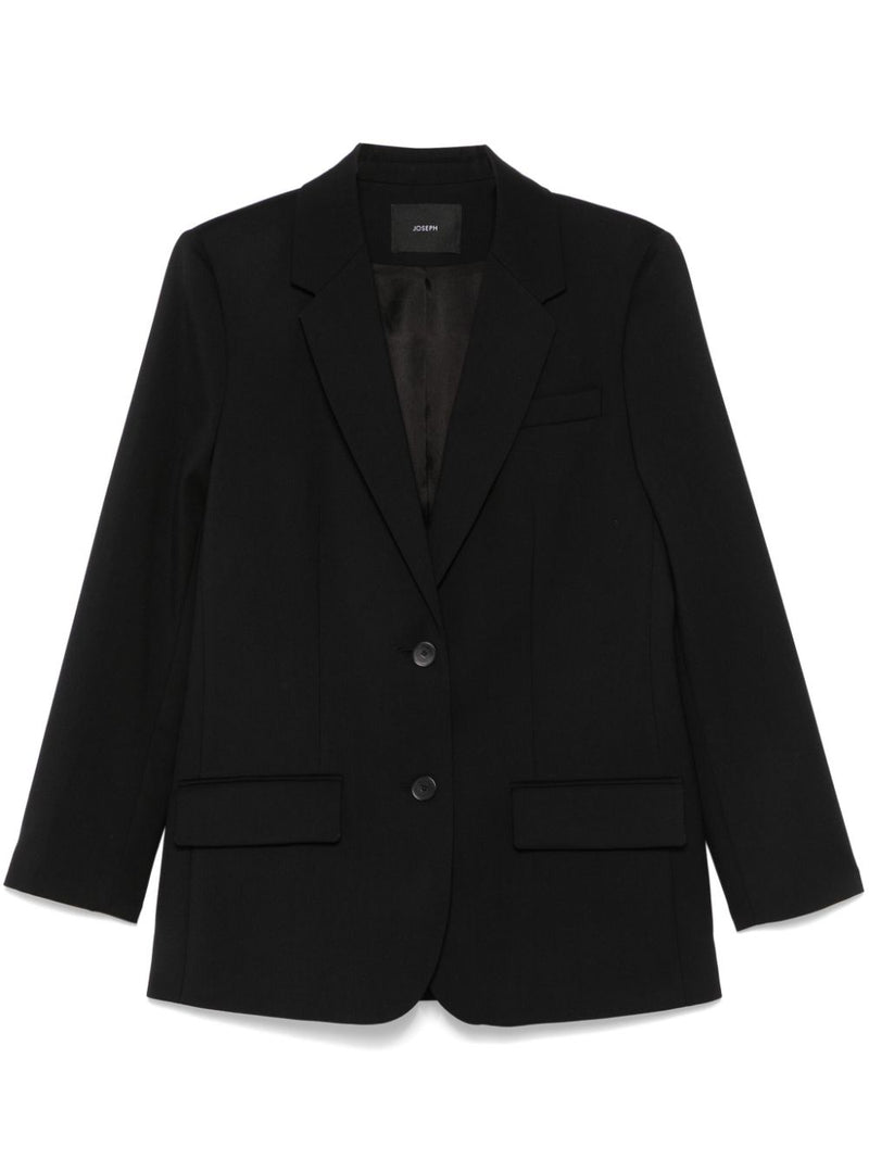 Tailoring wool stretch jackie jacket, black