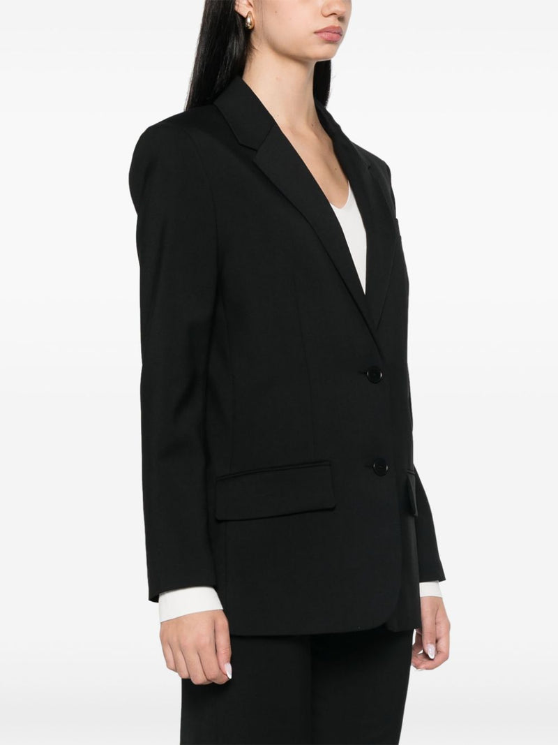 Tailoring wool stretch jackie jacket, black