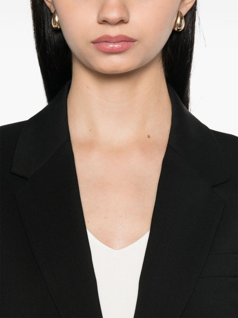 Tailoring wool stretch jackie jacket, black