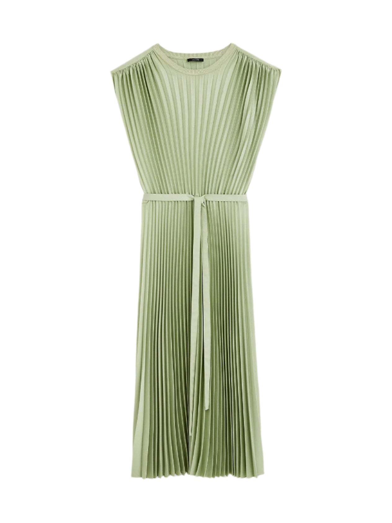 Volta Knit Weave Plissé Dress, matcha