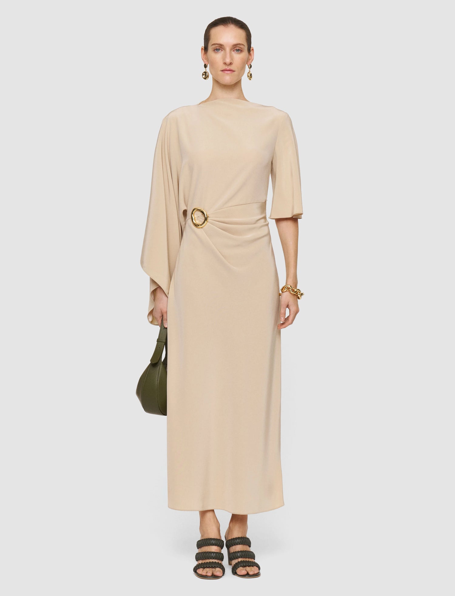 Joya dress satin twill, beige