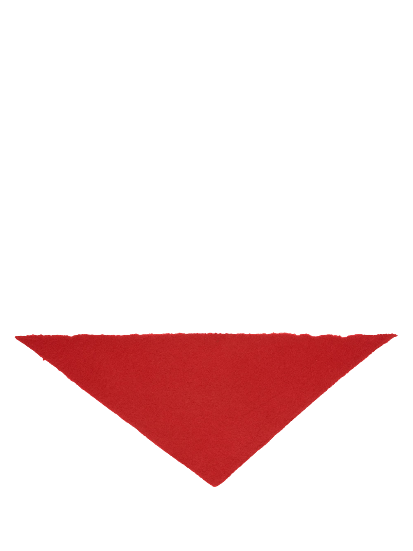 Red triangular bandana on a white background