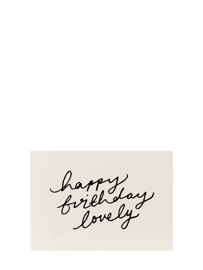 Handprinted lovely cursive birthday card