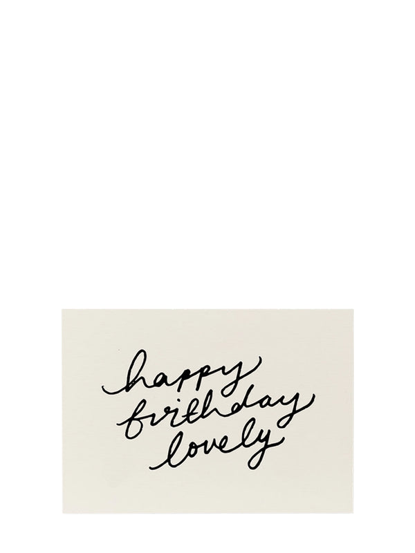 Handprinted lovely cursive birthday card