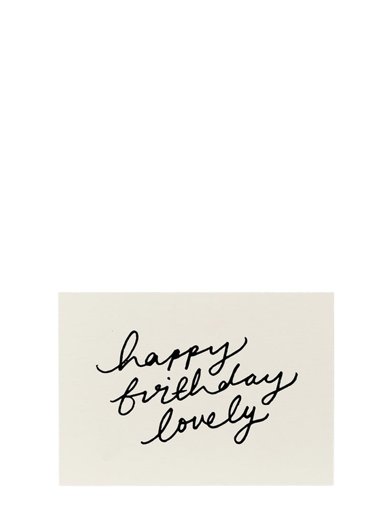 Handprinted lovely cursive birthday card