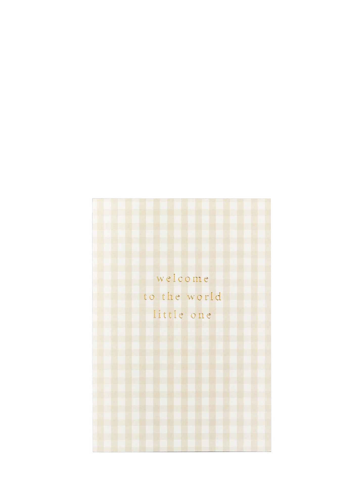 Gingham welcome world new baby card