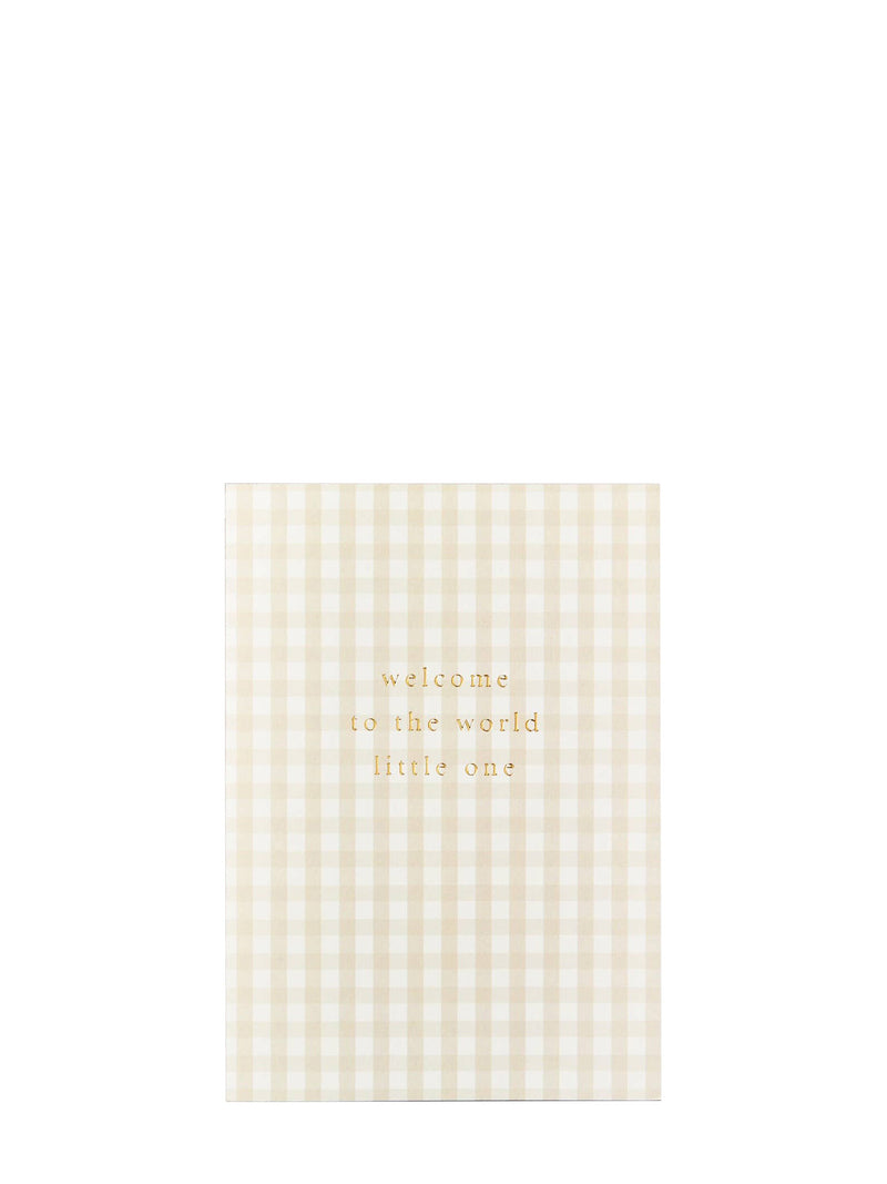 Gingham welcome world new baby card