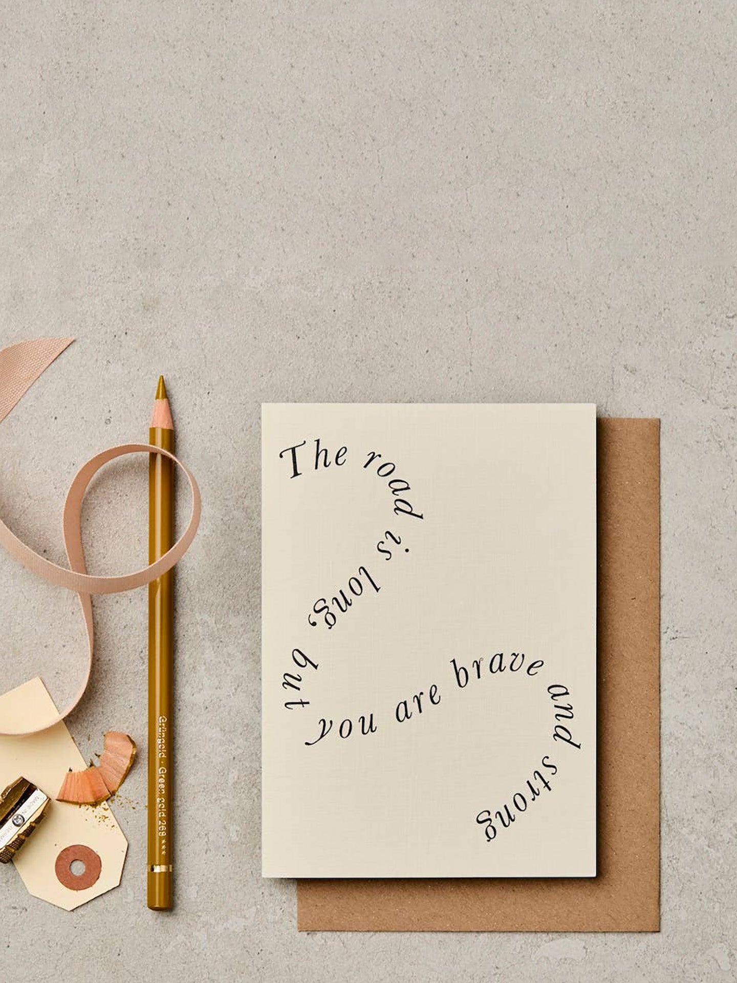 Long road, brave & strong sympathy card