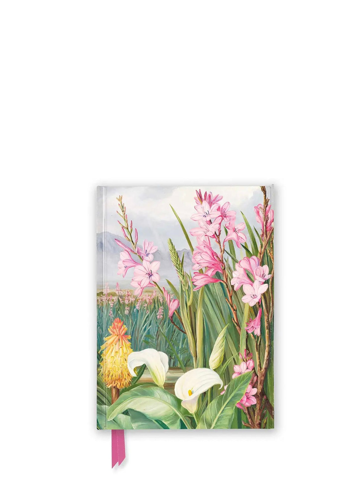 Notebook with floral design on a white background