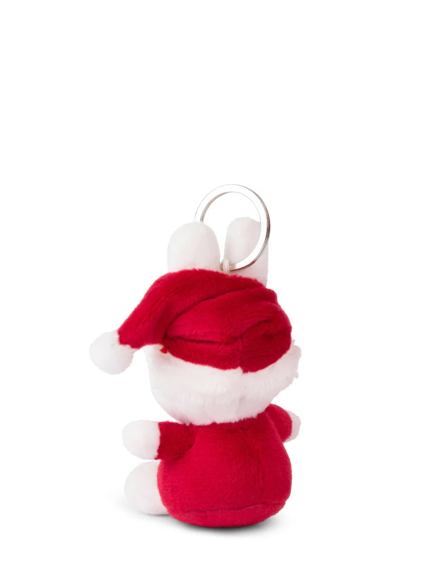 Miﬀy Santa keychain, white and red