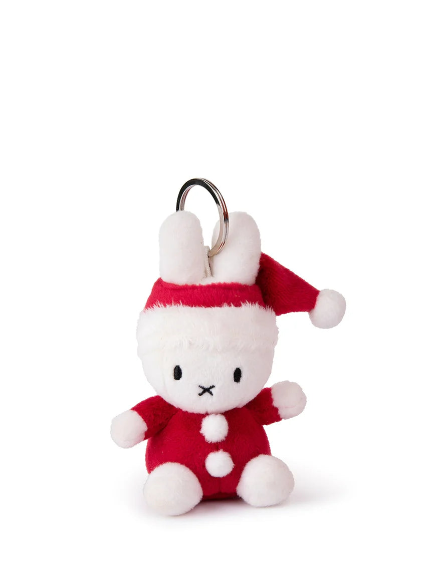 Miﬀy Santa keychain, white and red