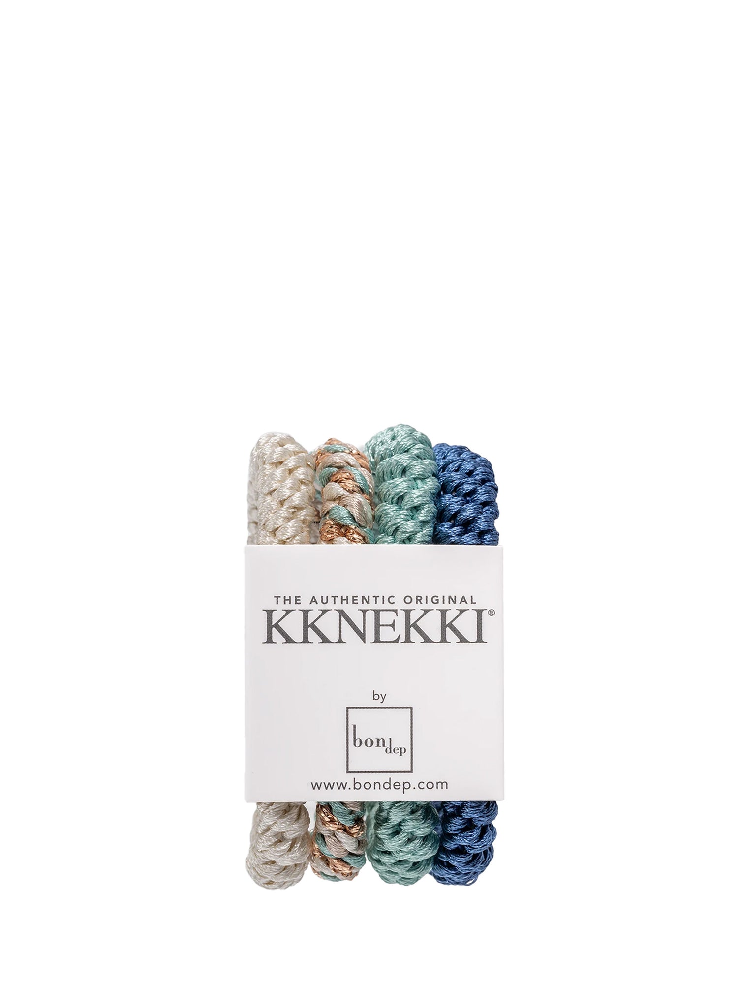 KKNEKKI Bundle 13, set of 4 hair ties, turquoises & cream