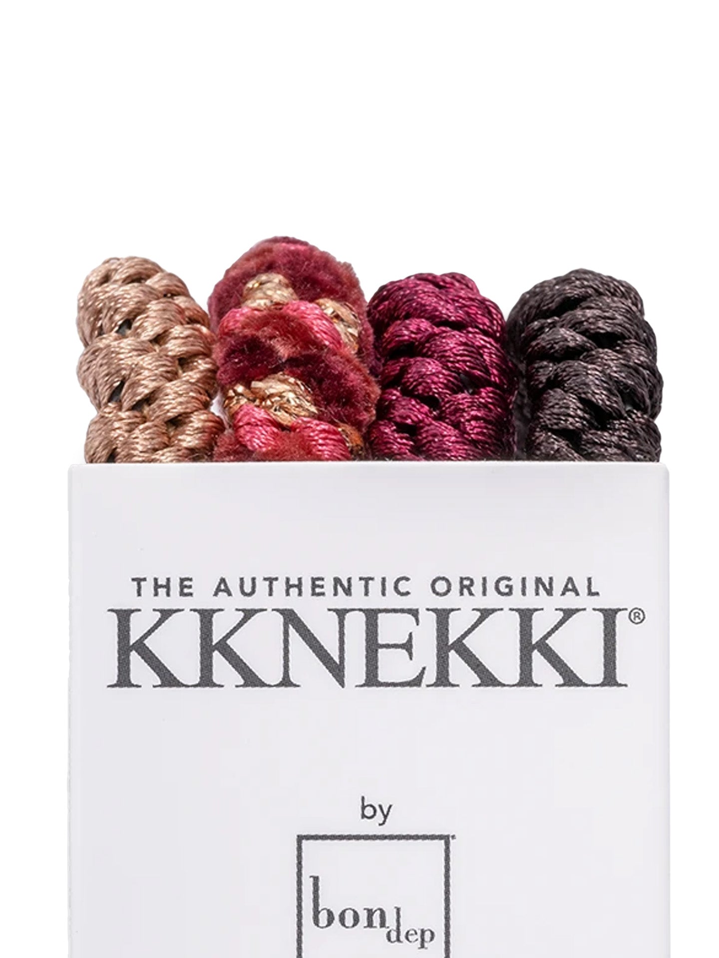 Kknekki bundle 31 set of 4 hair ties, reds, pink, brown