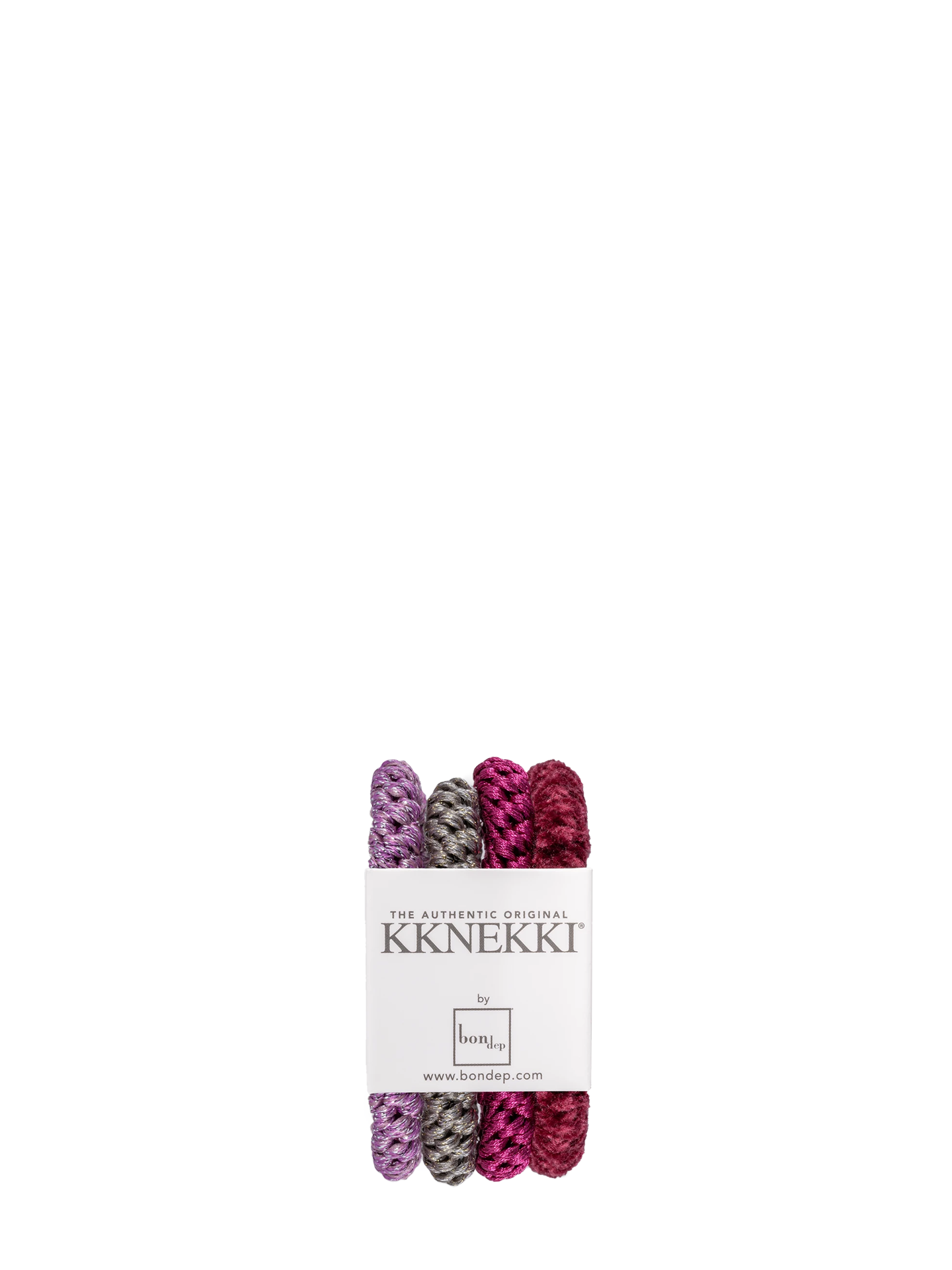 Kknekki bundle 34 set of 4 hair ties, dark reds, mauve, grey