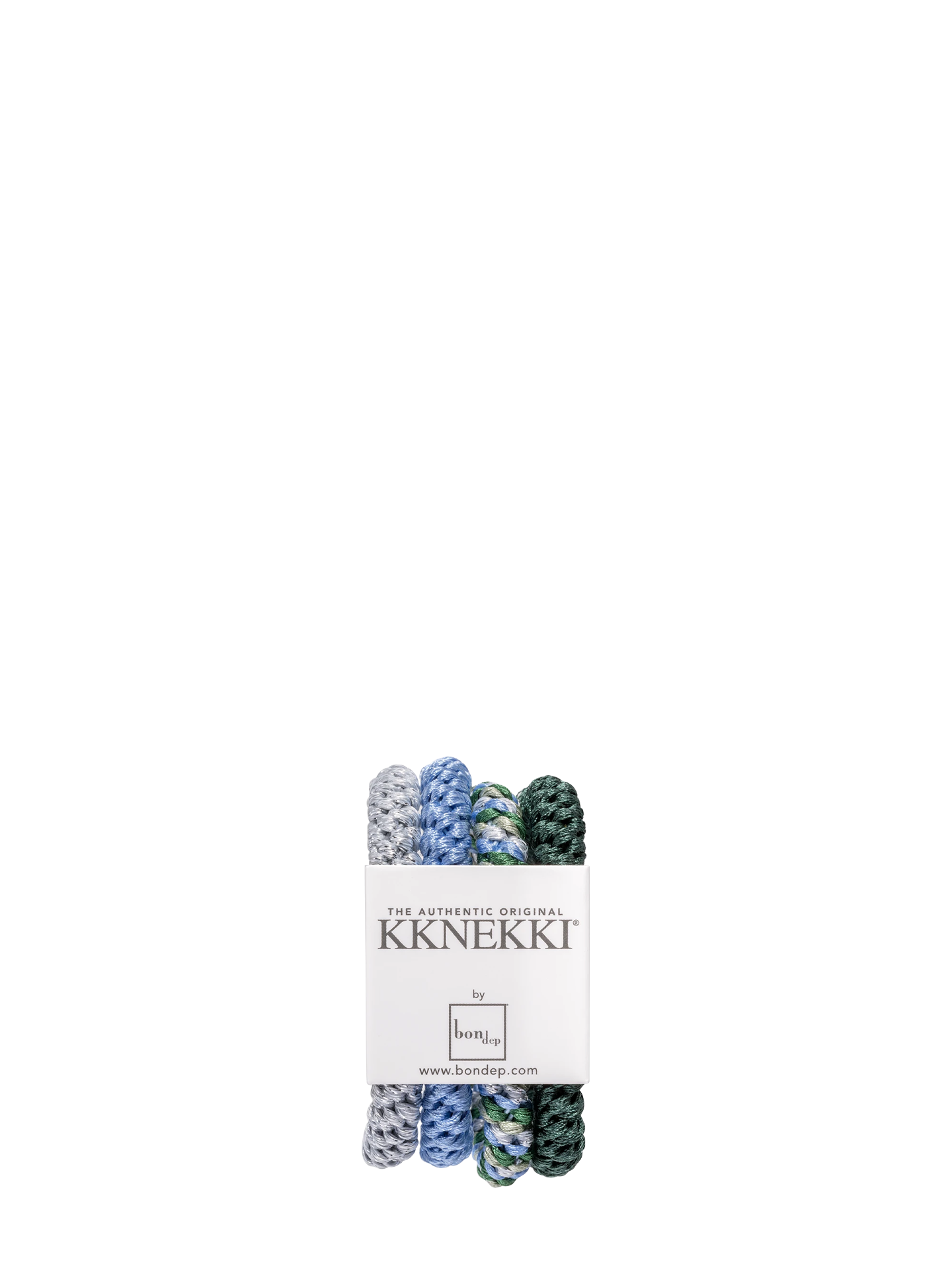 Kknekki bundle 43 set of 4 hair ties, blues, grey, green