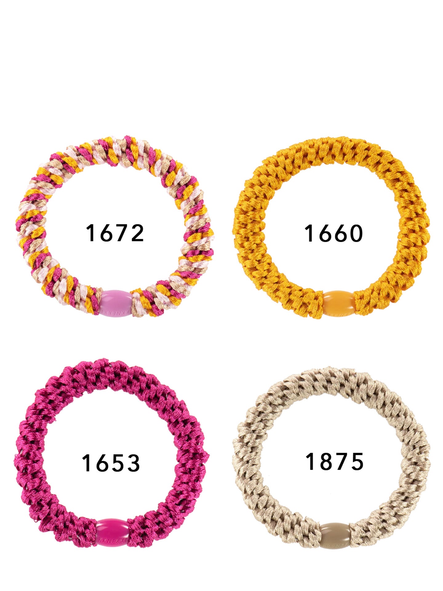 KKNEKKI Bundle no 1 set of 4 hair ties, pinks-orange