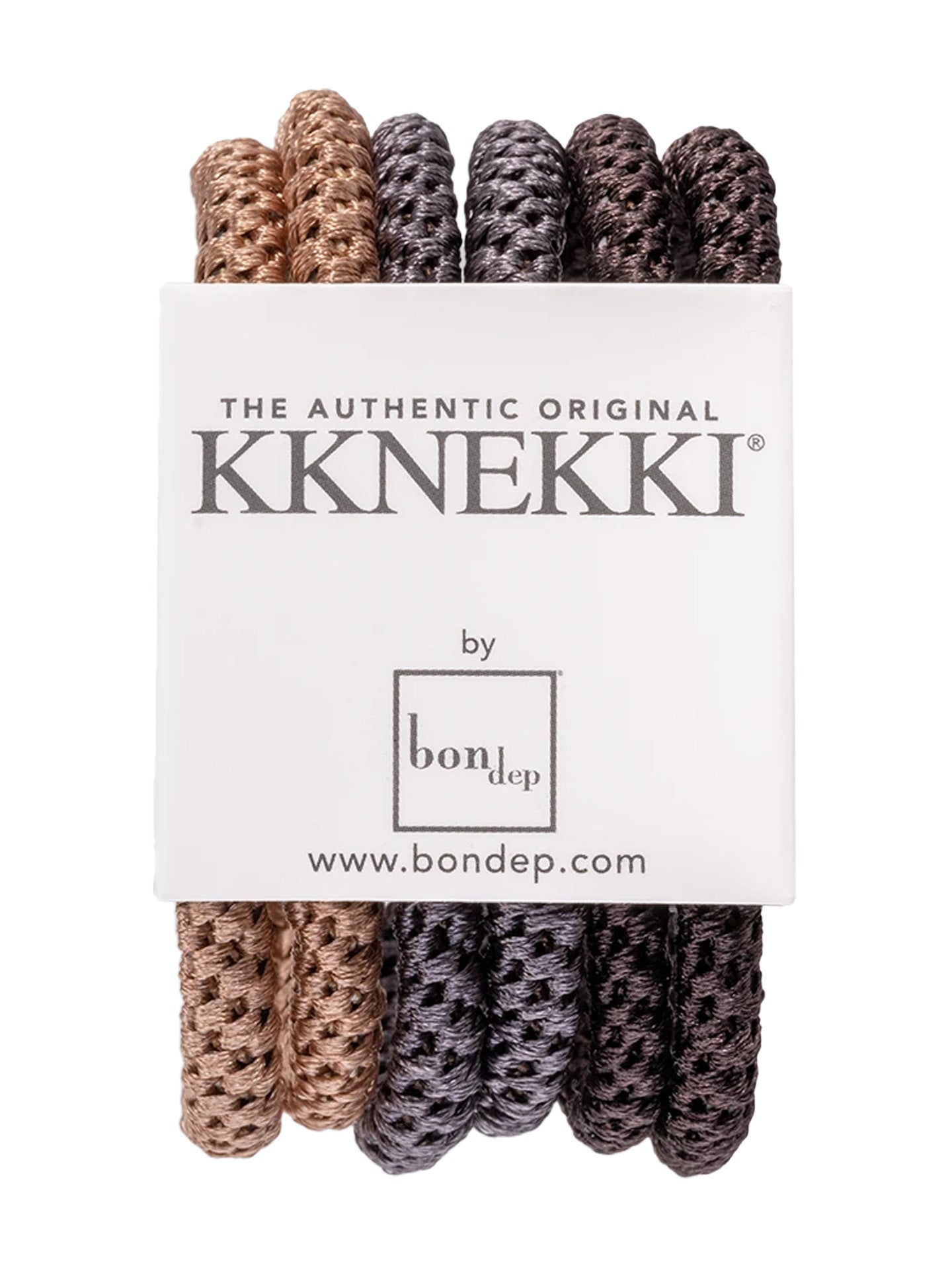 Kknekki Slim bundle 12 set of 6 hair ties, grey, brown