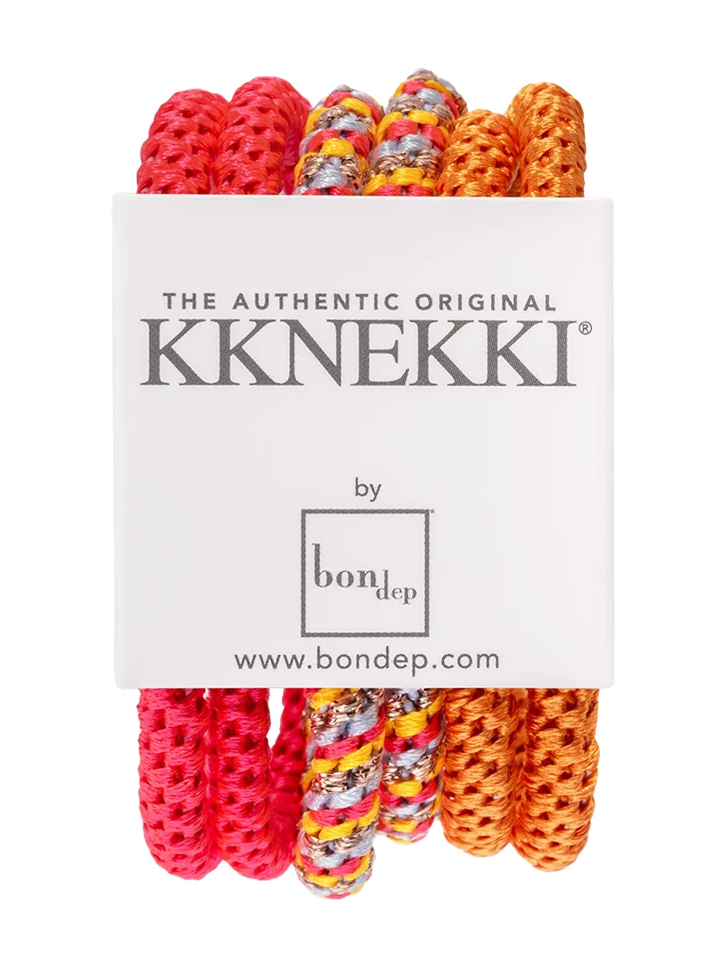 Kknekki Slim bundle 2 set of 6 hair ties, neon pinks, oranges