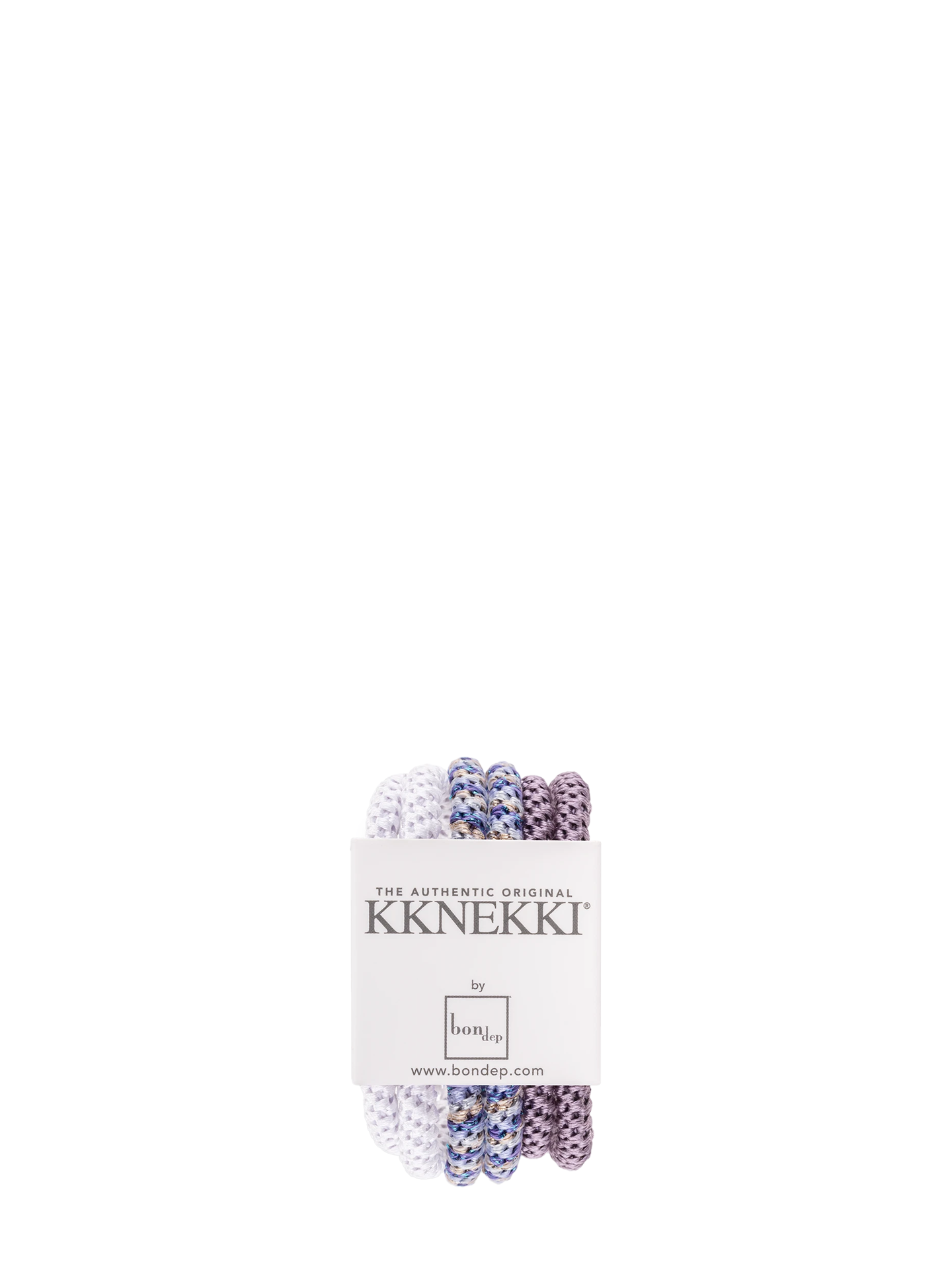 Kknekki Slim bundle 6 set of 6 hair ties, white, blue, purple