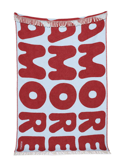No. 11 amore wool blanket, light blue/bordeaux