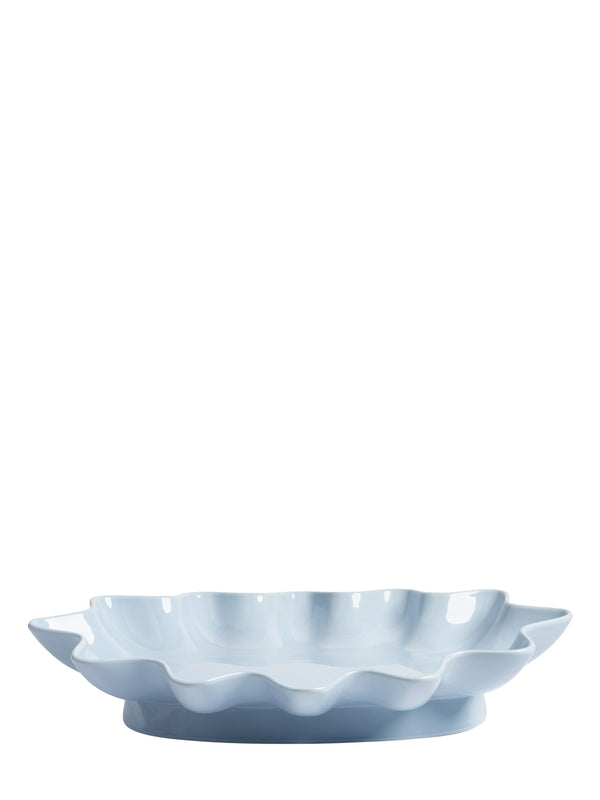 Oval Sun ceramic bowl, ice blue