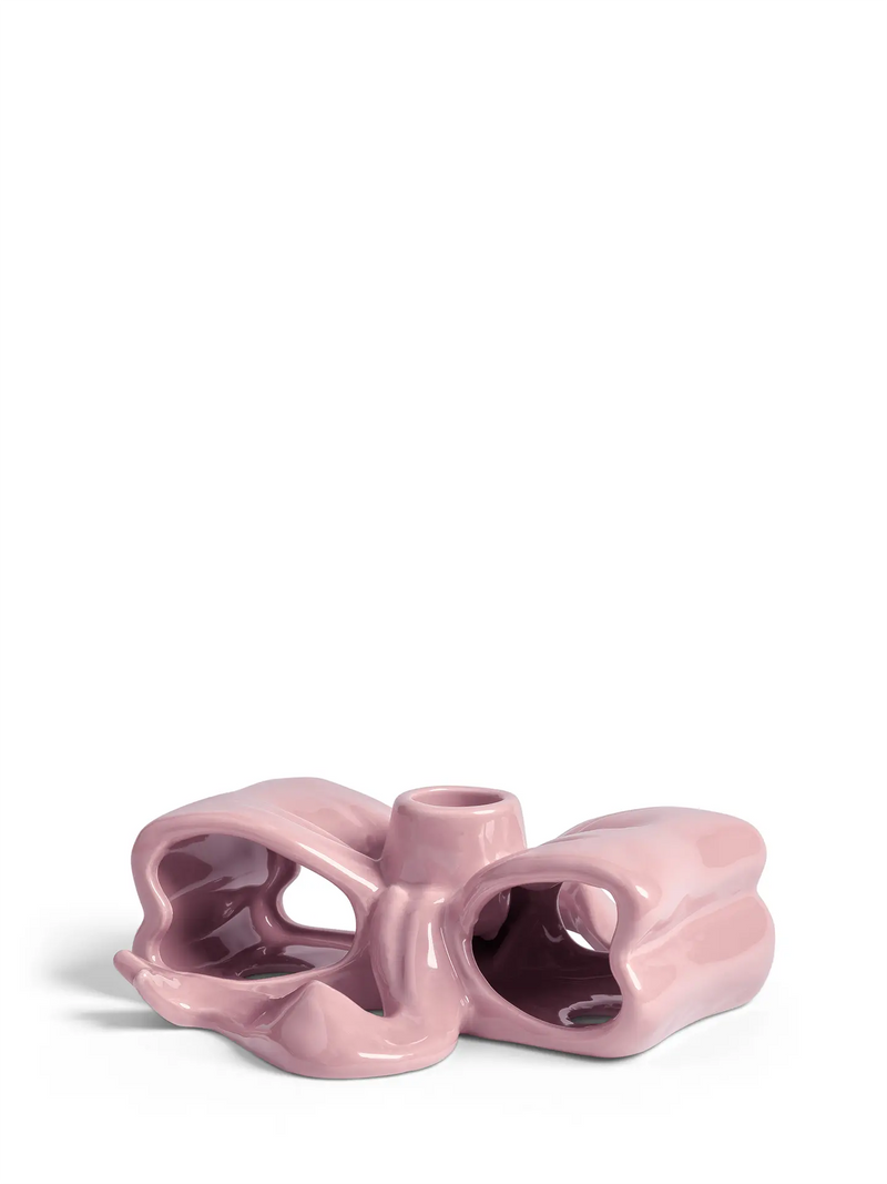 Ribbon candle holder, pink