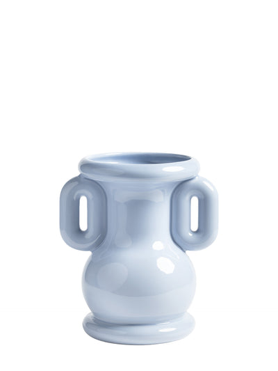 Amfora ceramic vase, light blue
