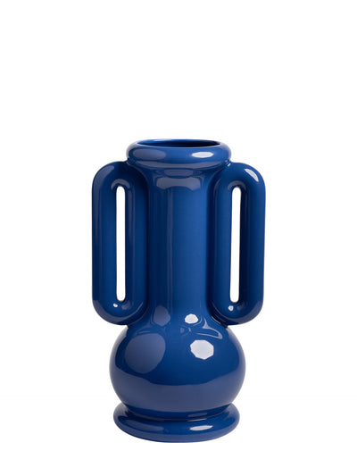 Amfora tall ceramic vase, dark blue