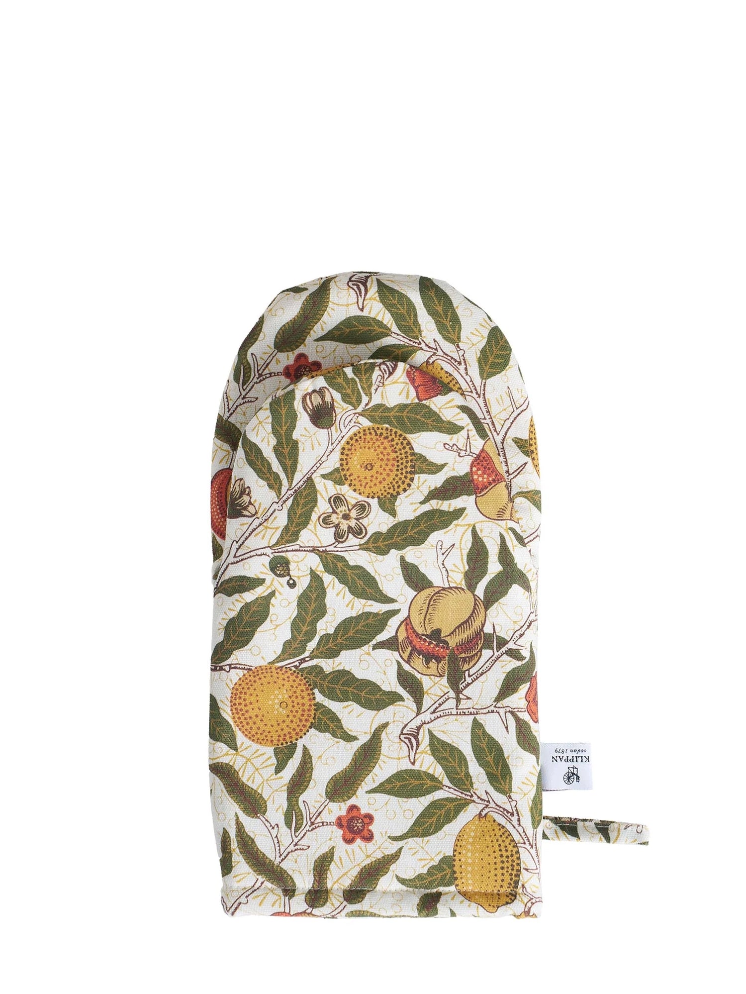Oven glove printed with William Morris Fruit print