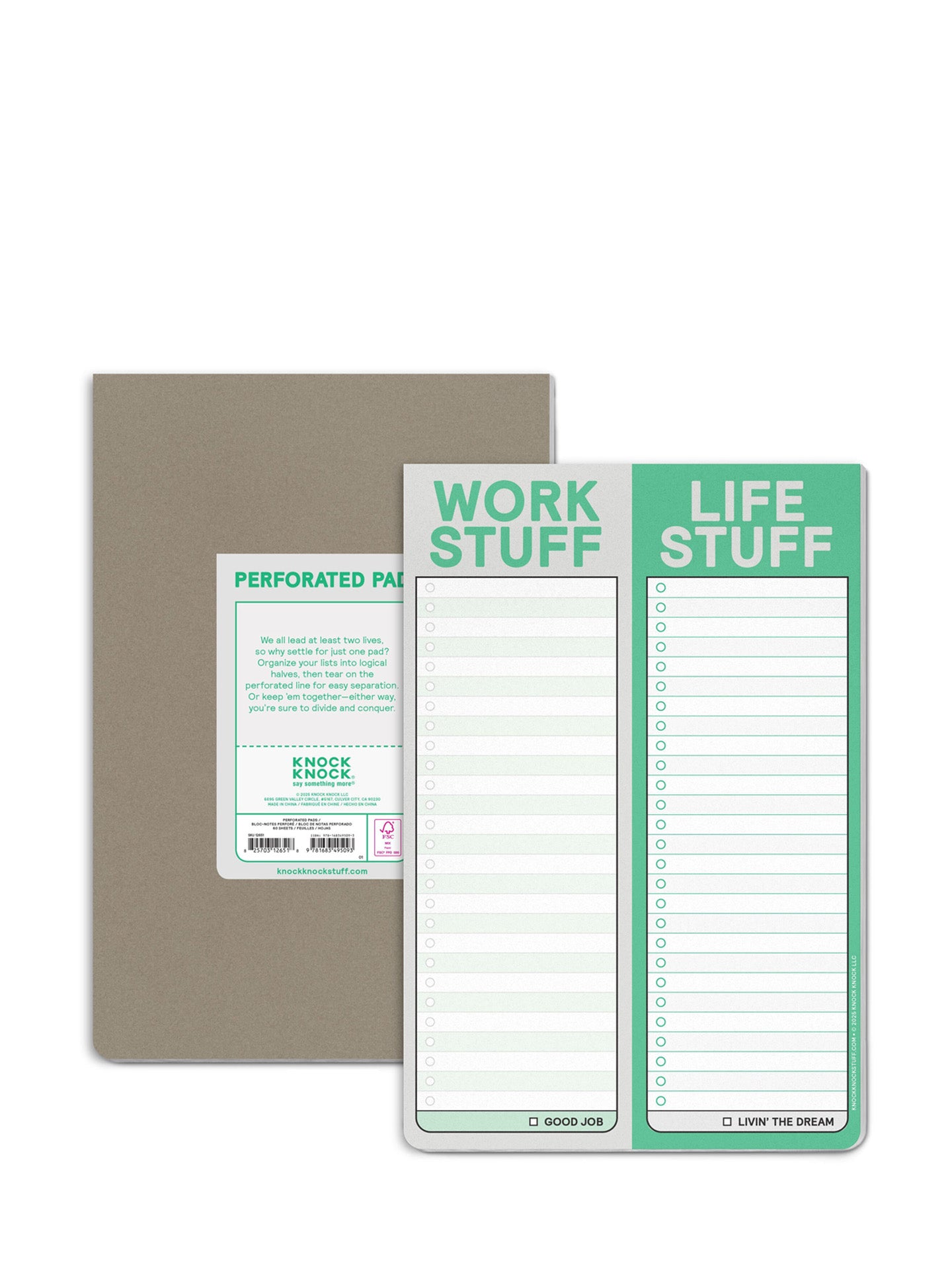 Work stuff / life stuff note pad