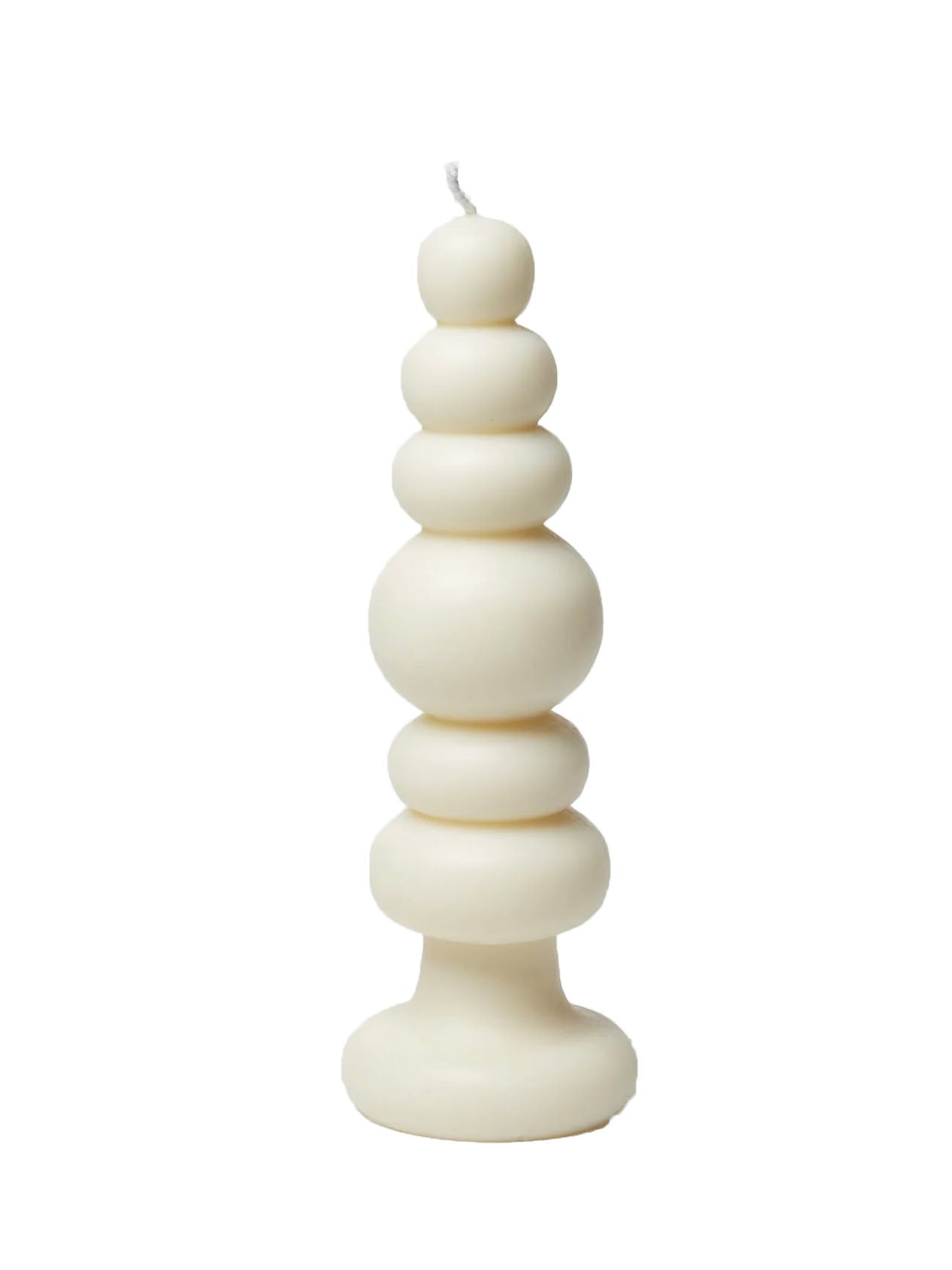 Spindle Candle Knubby, White